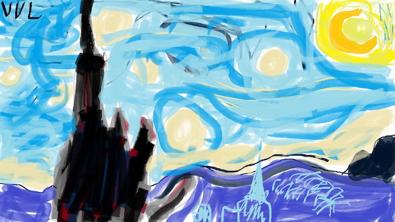 VInny Van Lux’s MS Paint masterpiece, a copy of “Starry Night,” has received critical acclaim from the State-Run Media, despite being ignored by most mainstream art critics and media outlets.