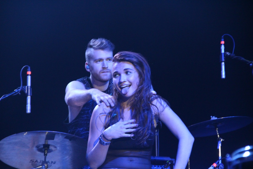 Mandy with the drummer from Misterwives.