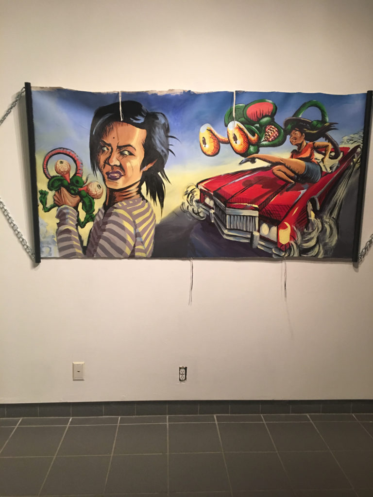 Jini Kim and Mike Teal pieces in MFA/MA gallery