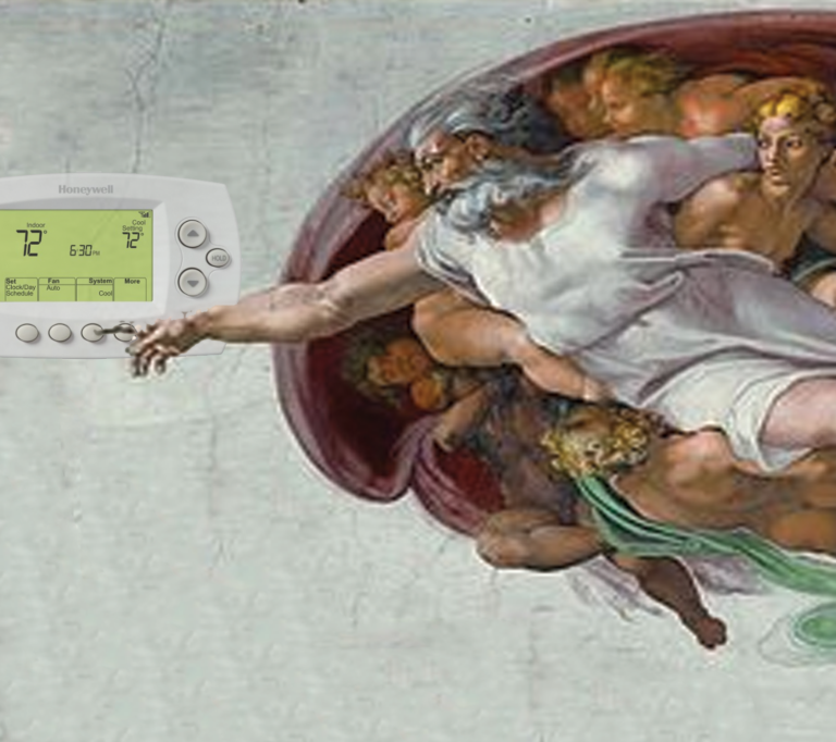Global warming just God being overprotective of the thermostat
