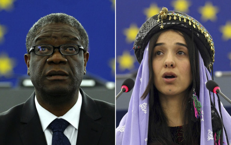 Nobel Peace Prize awarded to champions against sexual violence